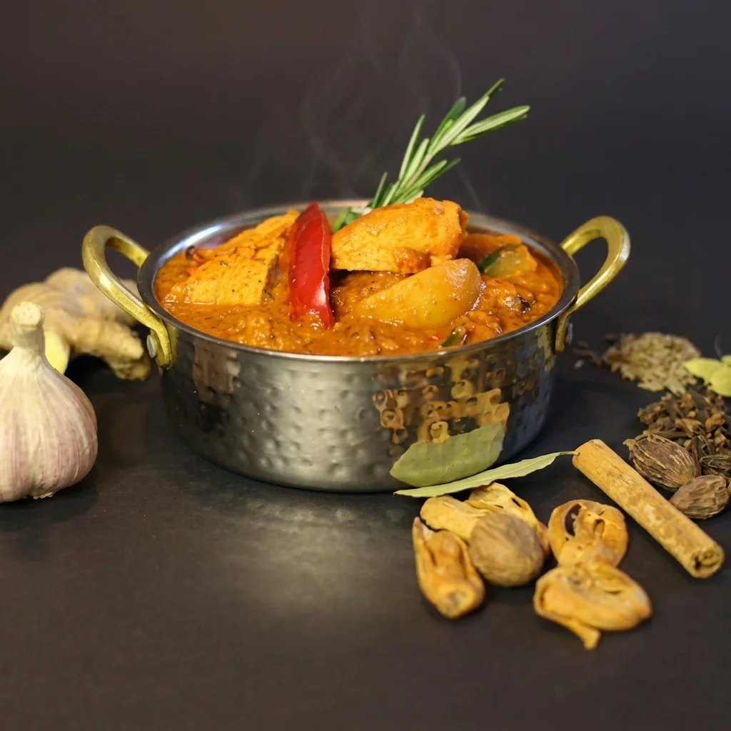 Chicken tikka masala served with naan at Dil Tak Indian restaurant in Toronto